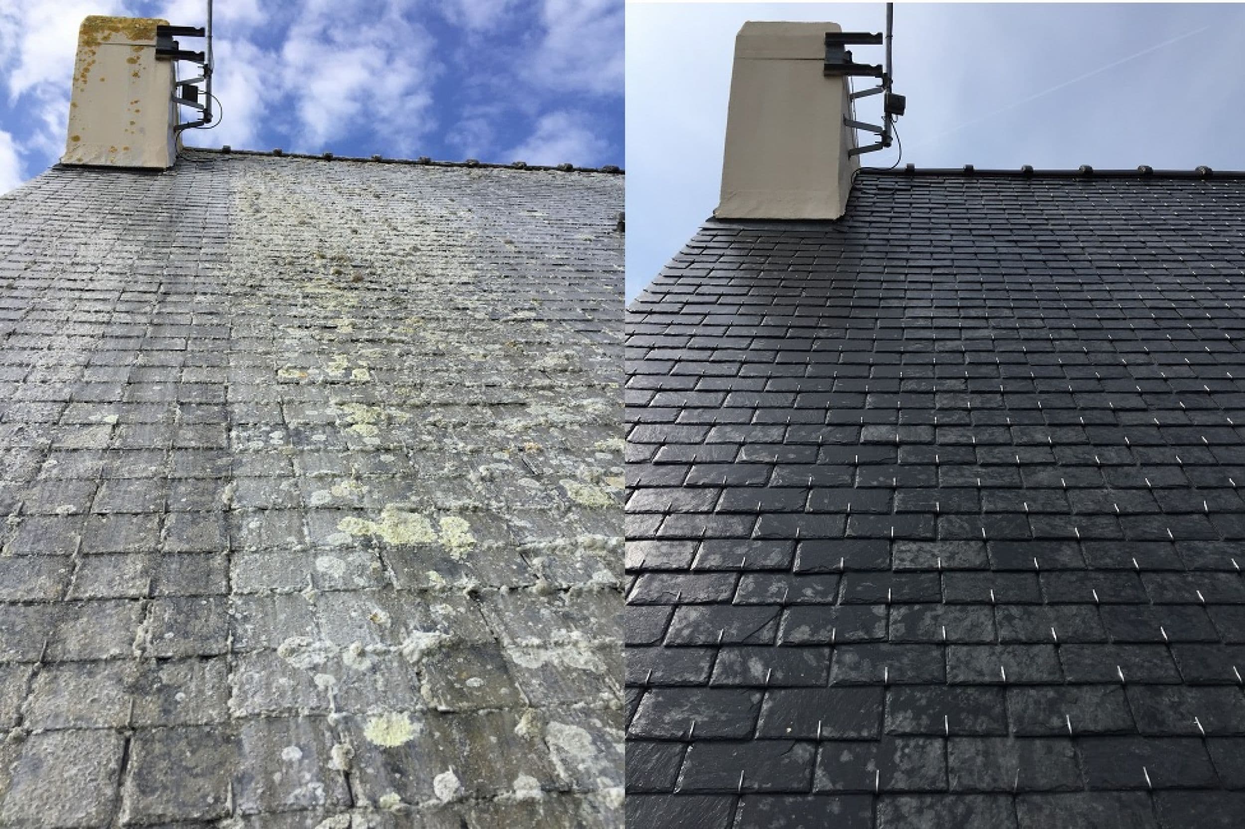 Nettoyage et démoussage toiture ardoise à Brest et Finistère - Solutions & Rénovations